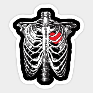 Skeleton Heart Sticker